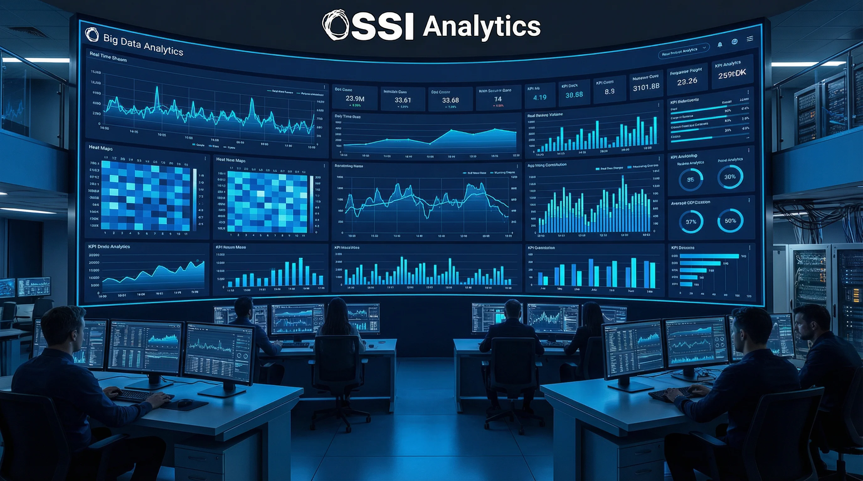 OSSI big data analytics on ultra-wide monitor displays